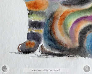 Miss Stripes  - Tabby Cat Watercolour Painting
