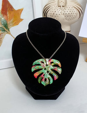 Monstera Double Sided Necklace
