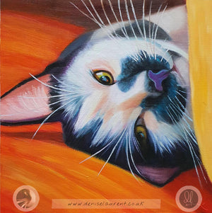 Oreo - 8x8" Cat Painting