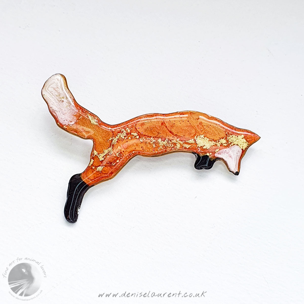 Pouncing Fox Brooch