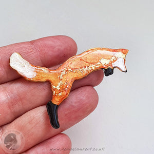 Pouncing Fox Brooch