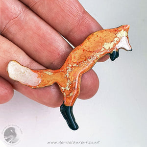 Pouncing Fox Brooch