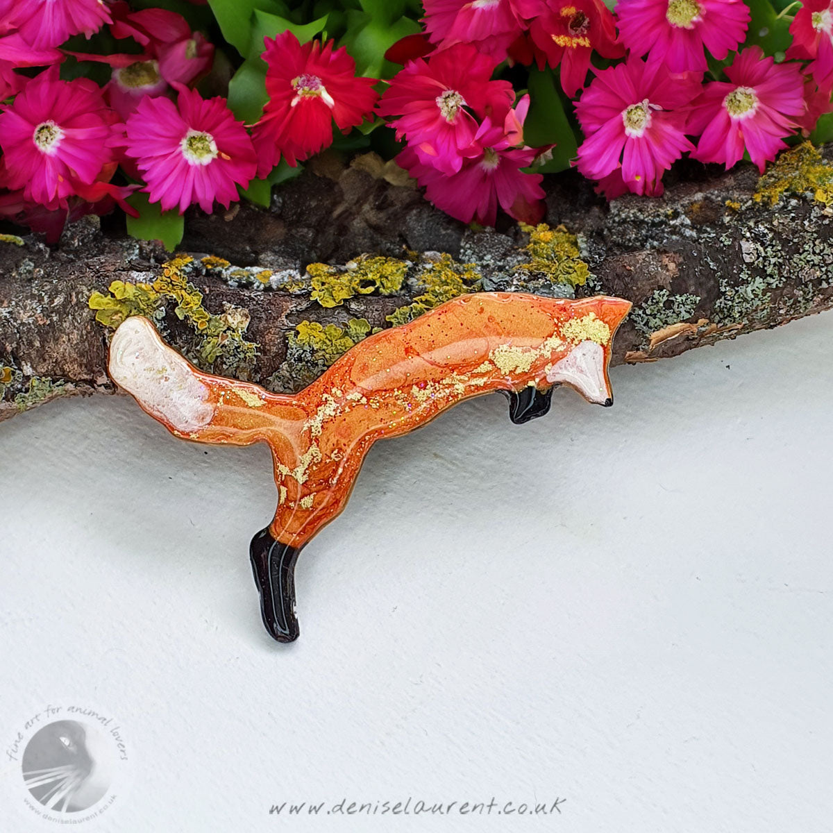 Pouncing Fox Brooch