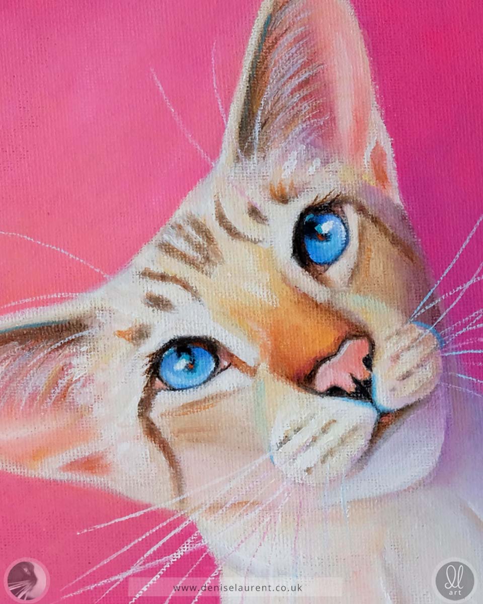 Pretty In Pink - 8x10" Siamese Cat Painting