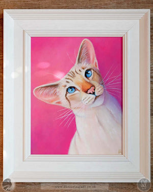 Pretty In Pink - 8x10" Siamese Cat Painting