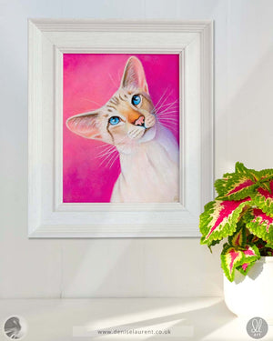 Pretty In Pink - 8x10" Siamese Cat Painting