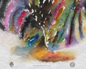 Racing Tabby Watercolour Painting