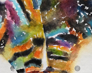 Running Tabby Watercolour Painting