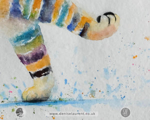 Splish Splash - 23x16 inch tabby cat watercolour
