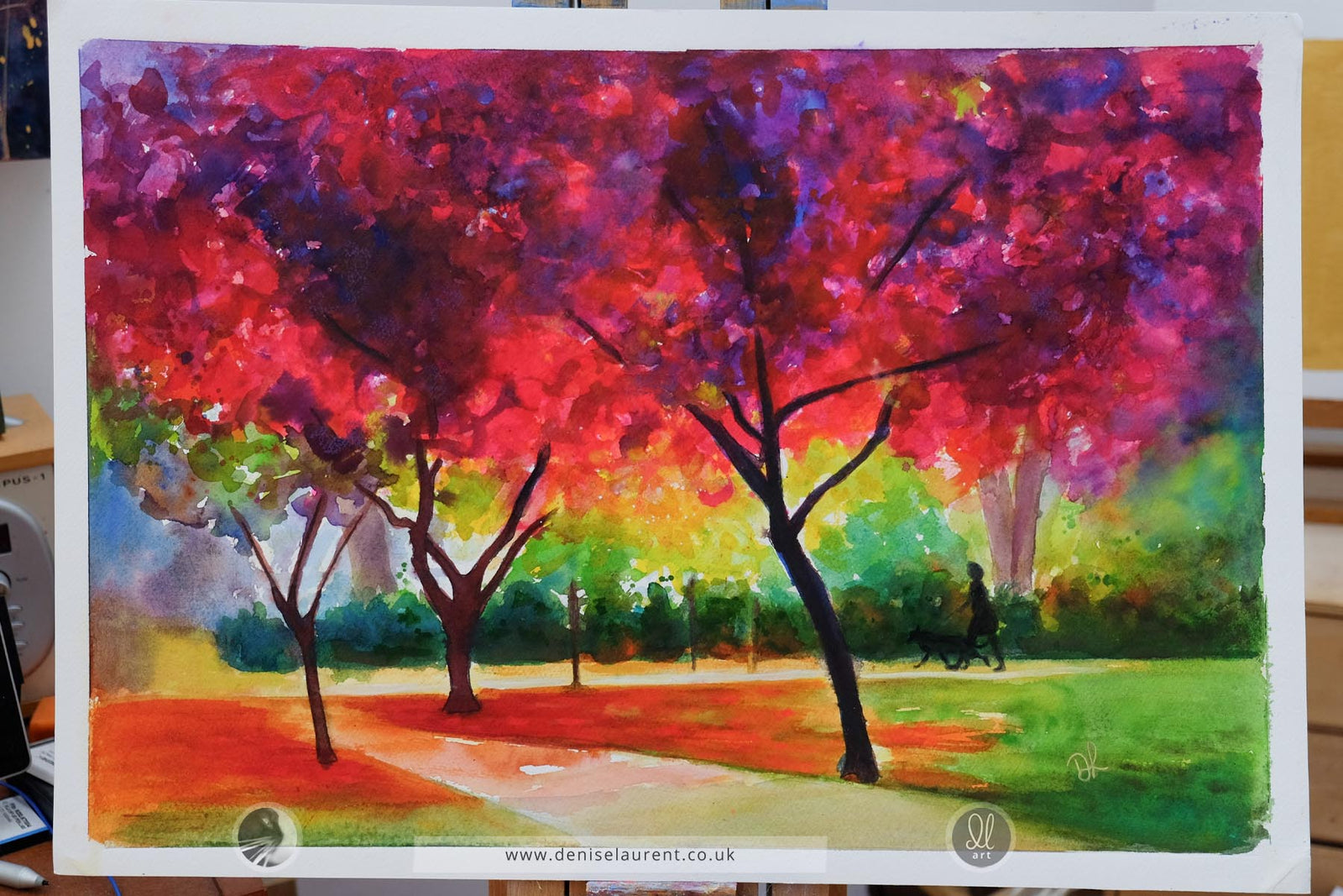 Autumn In Tavistock Square  -18x12" Landscape Painting