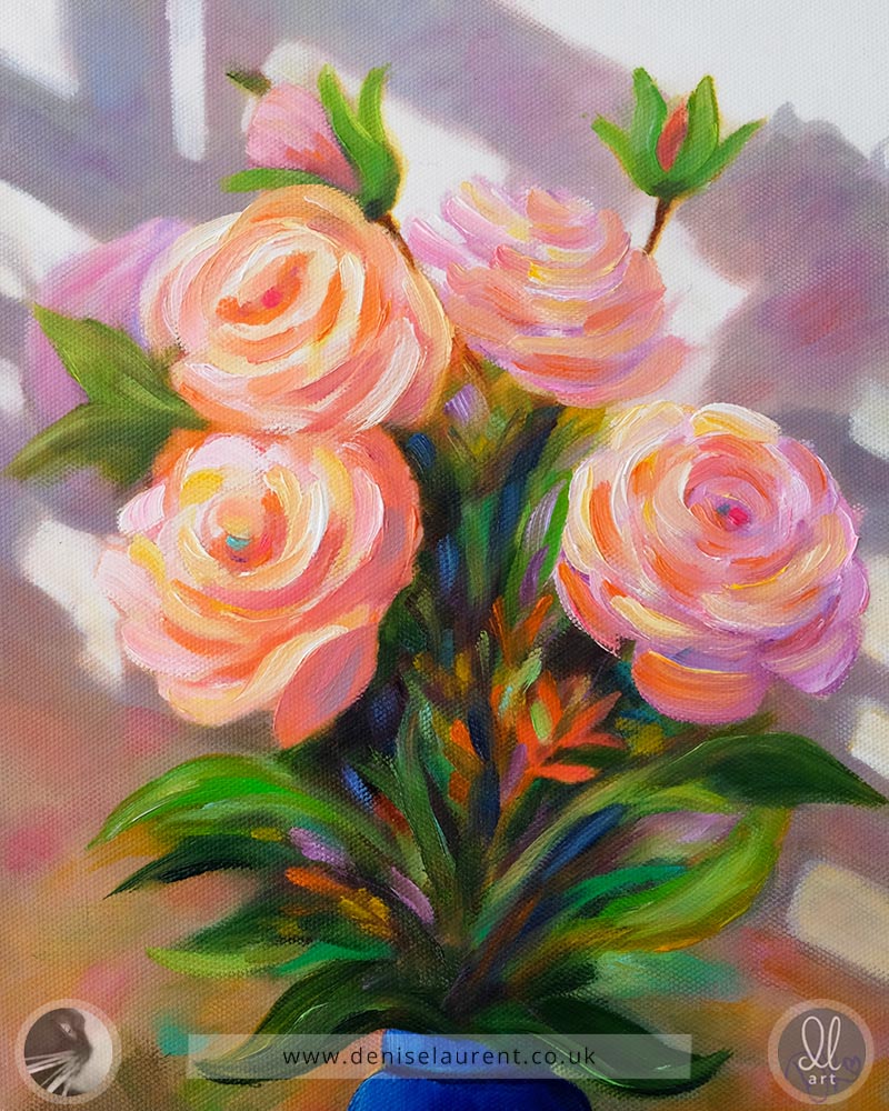 Roses And Shadows 10x8" Painting