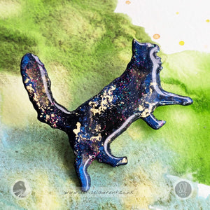 Walking Long Haired Cat Brooch No 28
