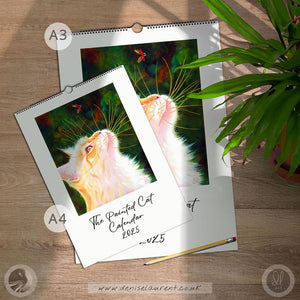 2025 Painted Cat Wall Art Calendar