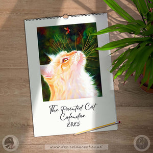 2025 Painted Cat Wall Art Calendar