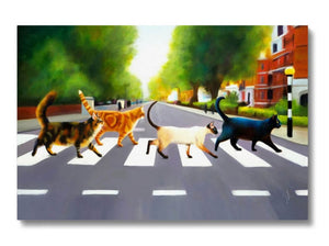 4 cats crossing abbey road