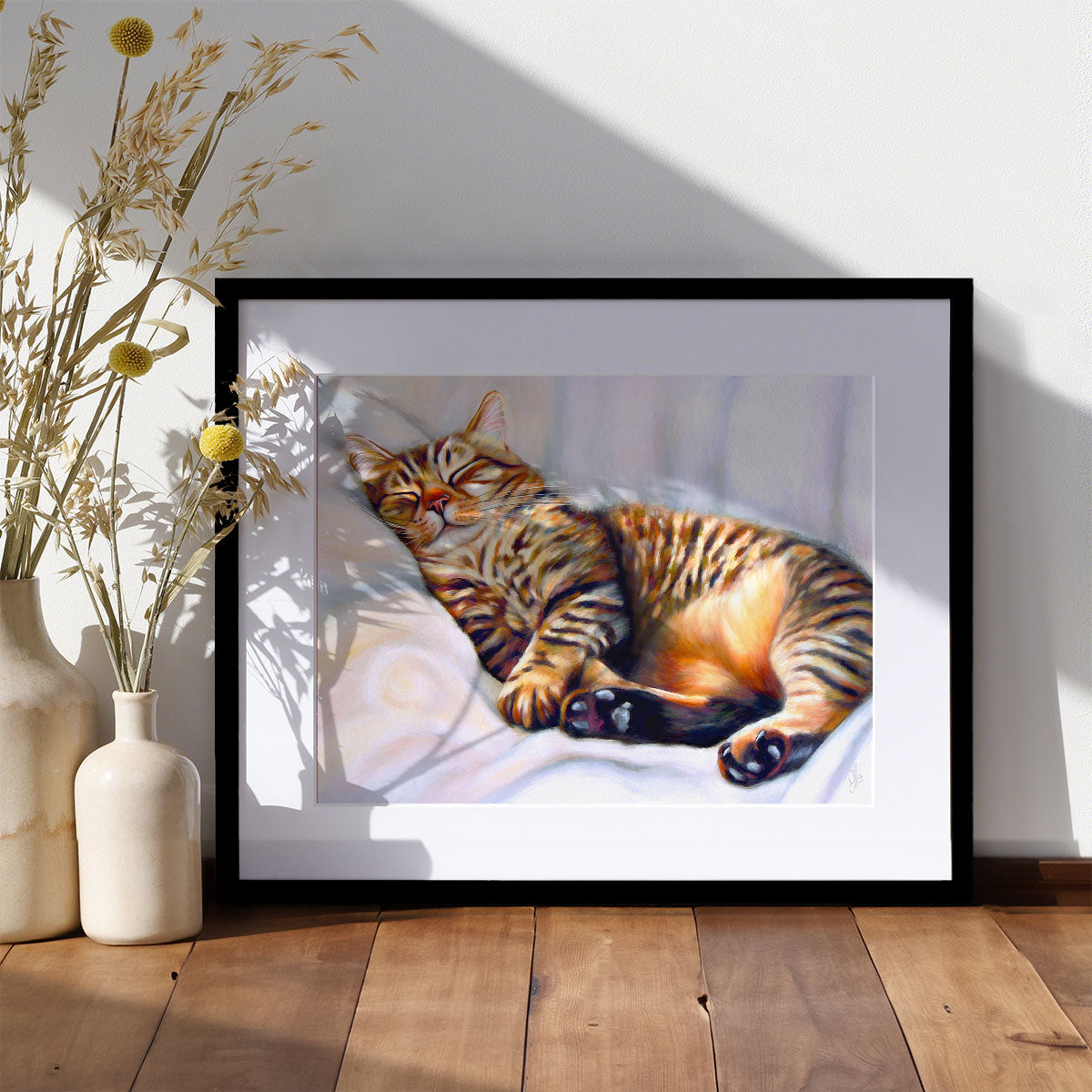 After The Hunt - Tabby Cat Art Print