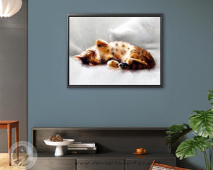 All Curled Up - Bengal Cat Framed Canvas Print