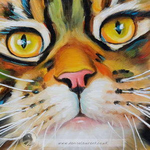 Amber - 8x8" Tabby Cat Painting