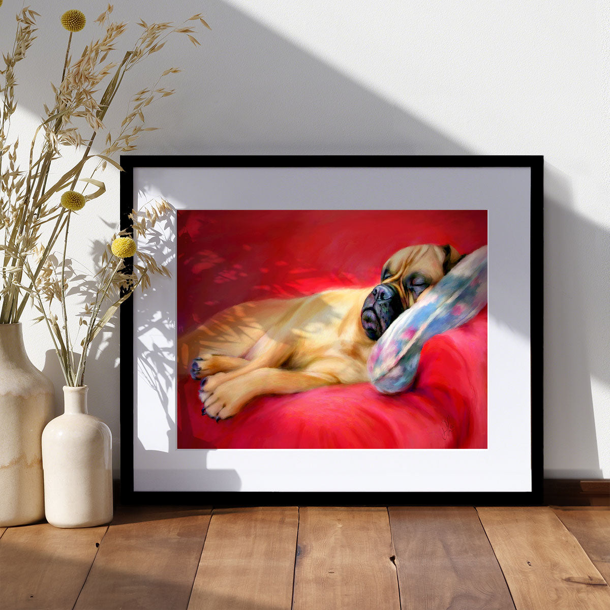 A Quick Nap - Bullmastiff Dog Print