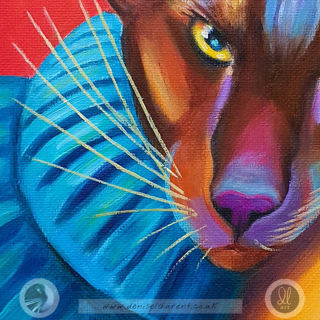 Arlette - 8x8" Oriental Cat Painting