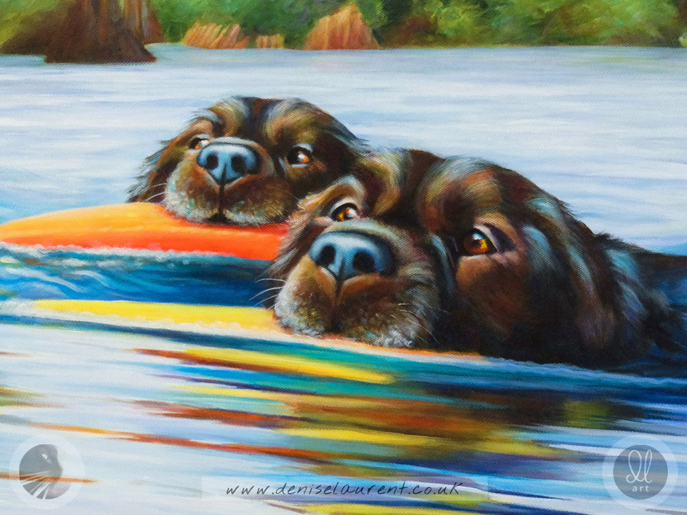 A Swim In The Lake - Labrador Dog Print