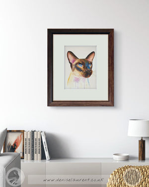 Azure - Siamese Cat Watercolour Painting