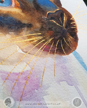 Azure - Siamese Cat Watercolour Painting