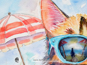 Beach Buddies - Cat & Mouse Watercolour