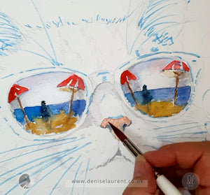 Beach Buddies - Cat & Mouse Watercolour