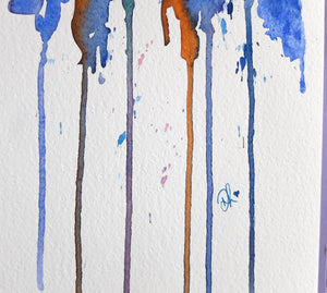 Mr Blue - 16x12" Cat Watercolour