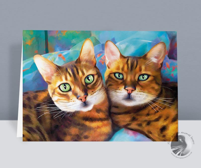 Pip And Horace Bengal Cat Card