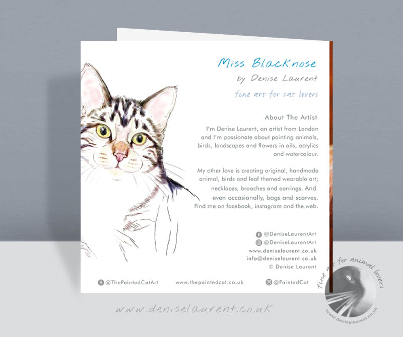 Miss Blacknose - Calico Cat Card