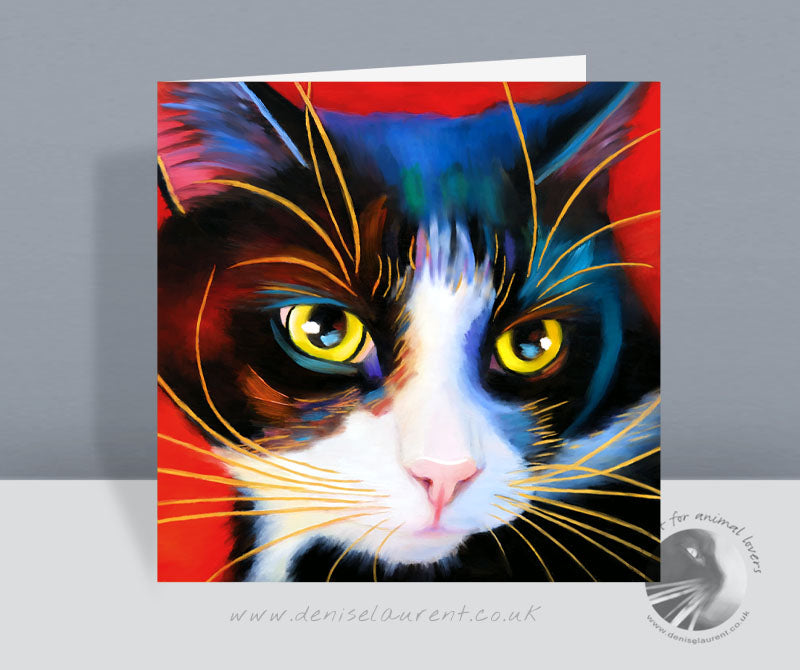 Sam - Tuxedo Cat Card