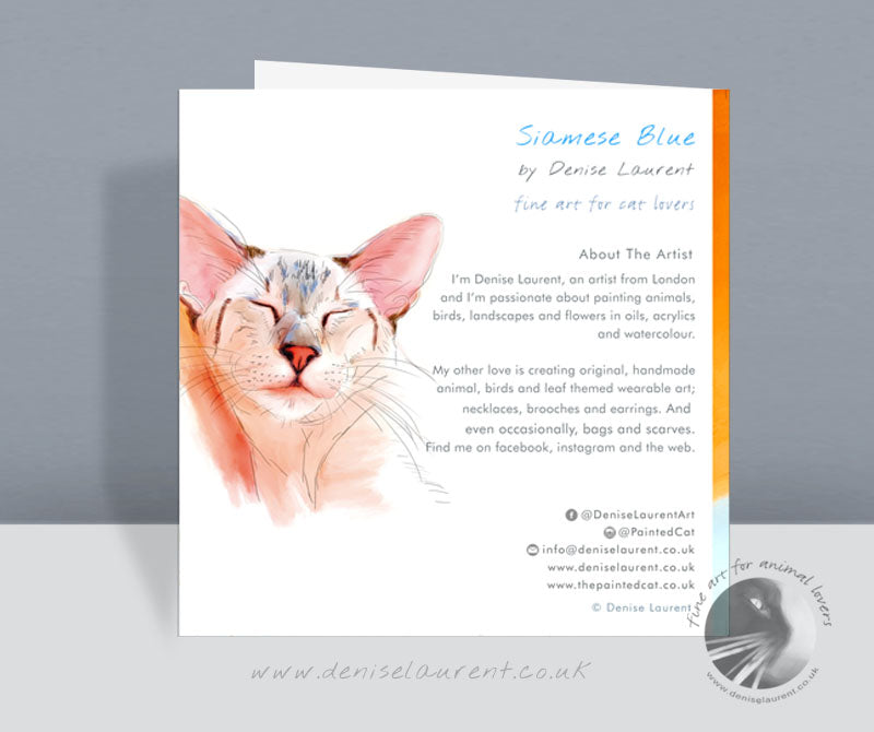 Siamese Blue Cat Card