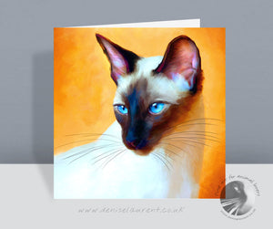 Siamese Blue Cat Card