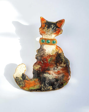 Collar Cat Brooch - Tortie