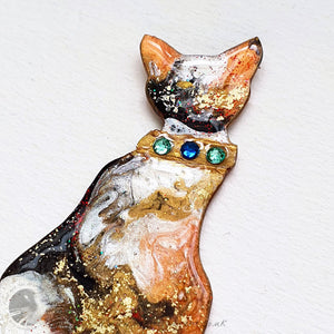Collar Cat Brooch - Tortie No 11