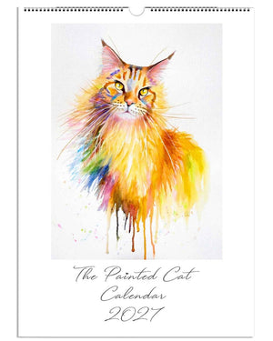 2027 Painted Cat Wall Calendar