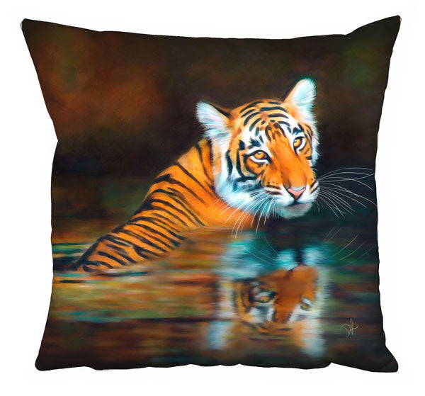 Bathing Tiger Cushion