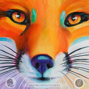 Amber Glow - 12"x12" Fox Painting