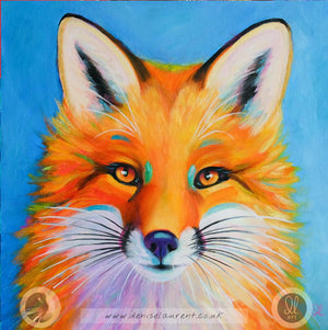 Amber Glow - 12"x12" Fox Painting