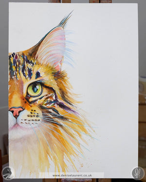 Golden tabby - Tabby Cat Watercolour