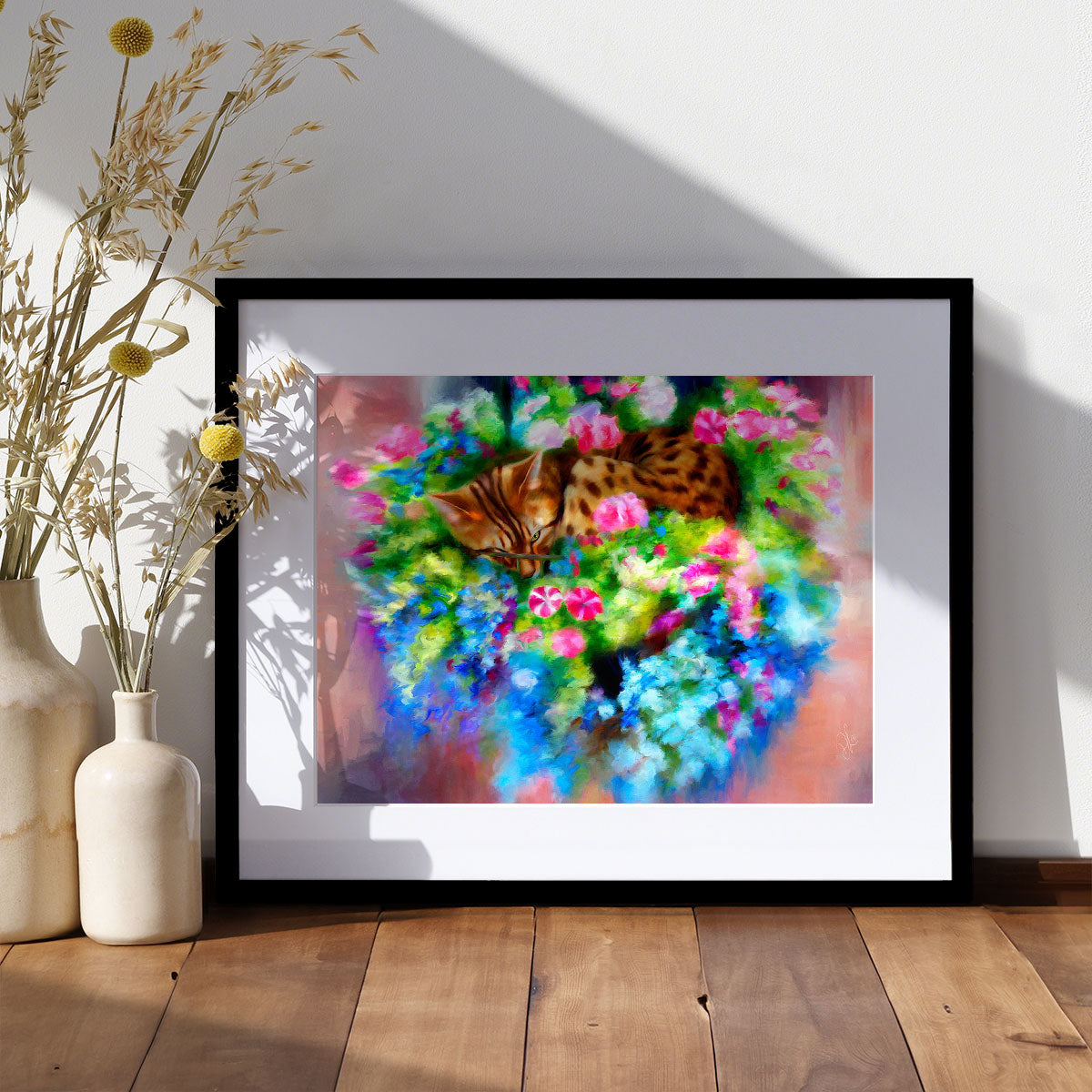 Hanging Basket - Bengal Cat Art Print