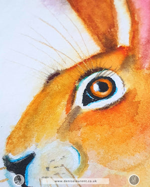 Just A Moment - Hare Watercolour Painting