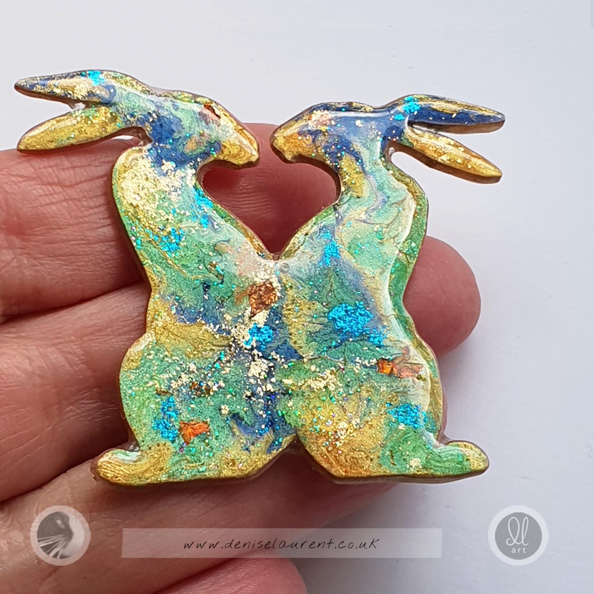 Loving Hares Brooch No 3