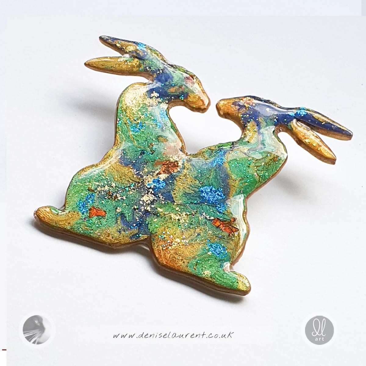 Loving Hares Brooch No 3