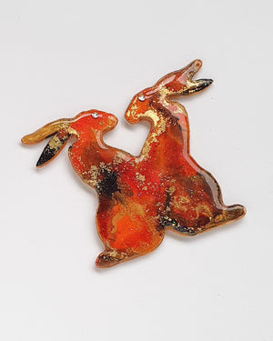 Loving Hares Brooch No 4