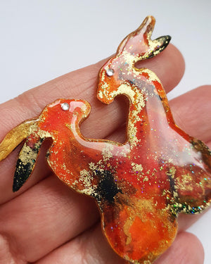 Loving Hares Brooch No 4