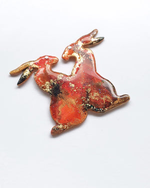 Loving Hares Brooch No 4