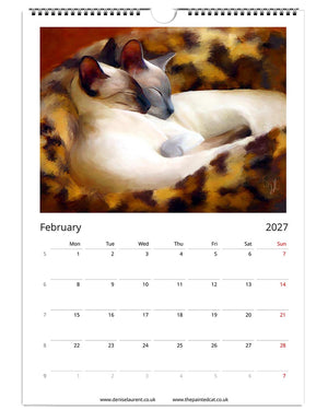 2027 Painted Cat Wall Calendar